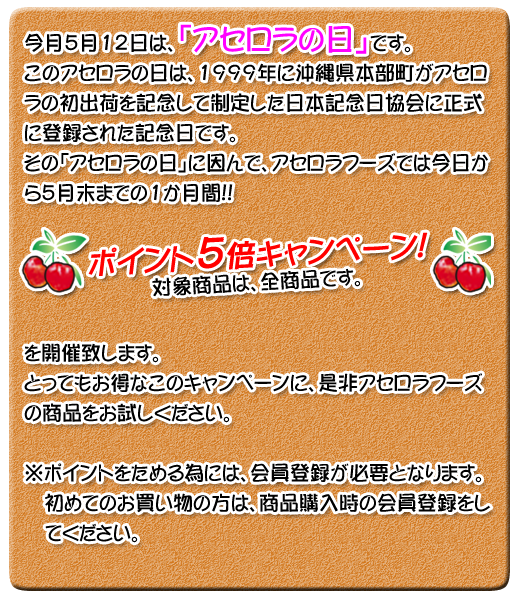ポイント5倍キャンペーン